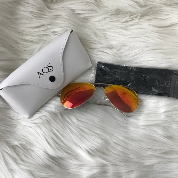 NWOT AQS MIRRORED AVIATOR SUNGLASS - Picture 5 of 7